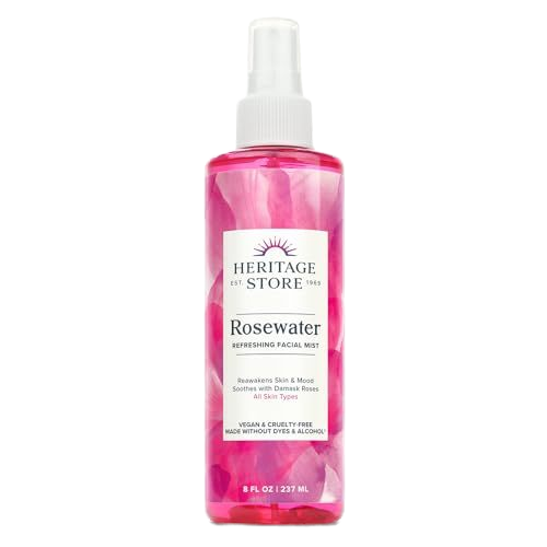 Rosewater Spray Hydrating Mist for Skin and Hair No Dyes or Alcohol Vegan Refresh Soften Skin Facial Toner