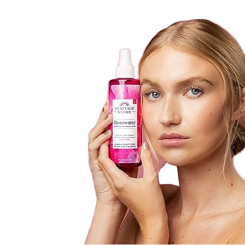 Rosewater Spray Hydrating Mist for Skin and Hair No Dyes or Alcohol Vegan Refresh Soften Skin Facial Toner