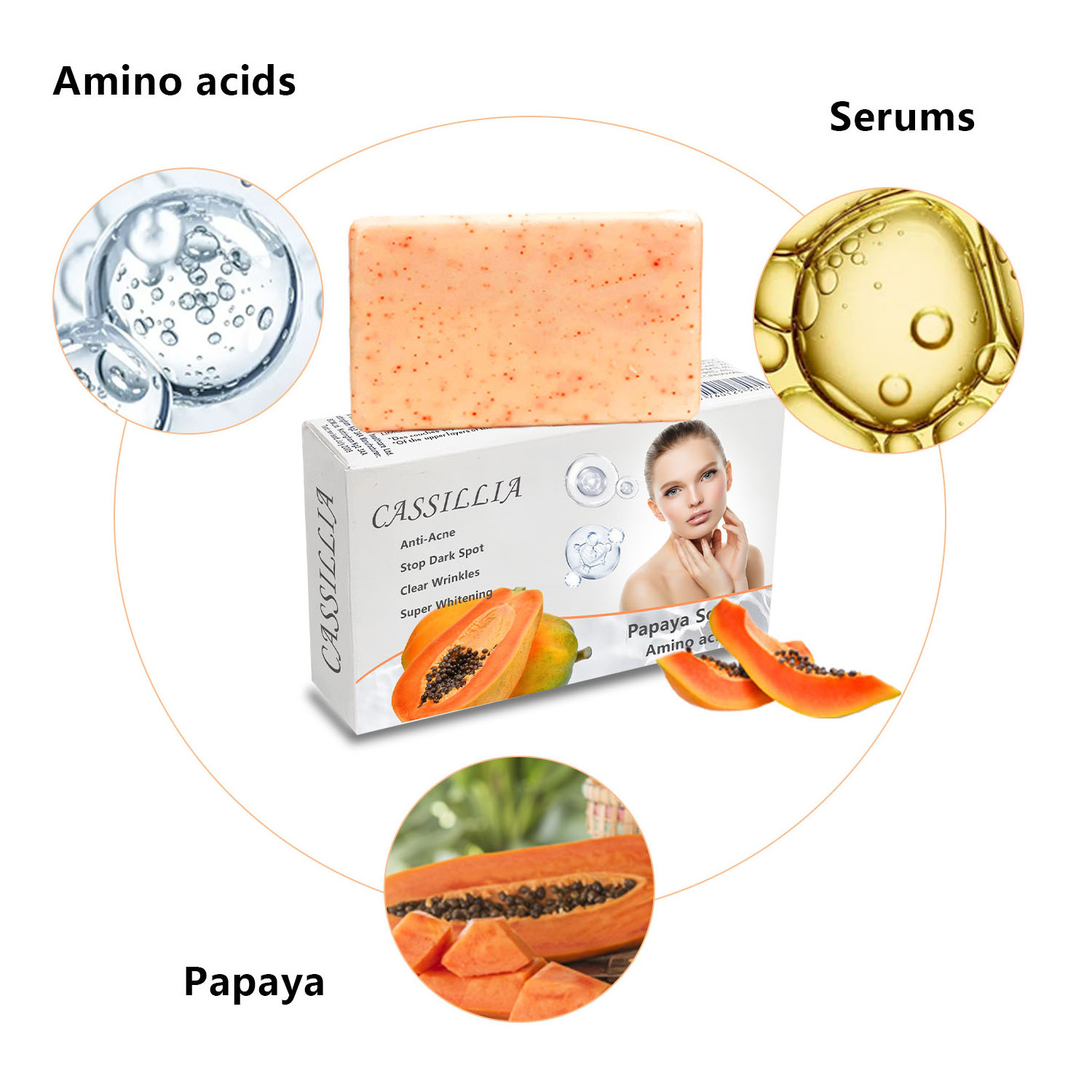 Cassillia private label new papaya carrot soap whitening breast enhancement soap pure herbal gluta africa soap for black skin