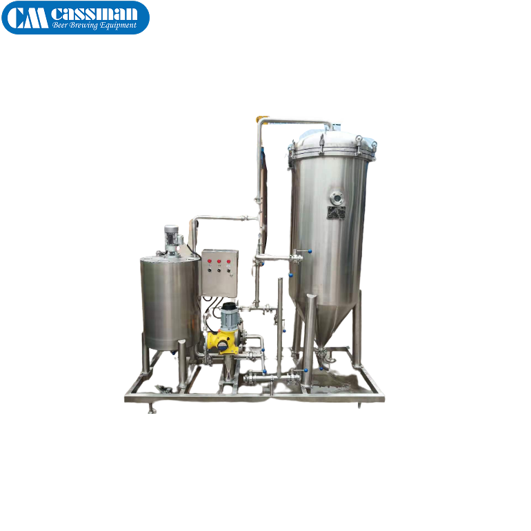 7000L/h kieselguhr filter beer Candle filter DE filter use diatomaceous earth 250L Buffer tank and Beer flow meter