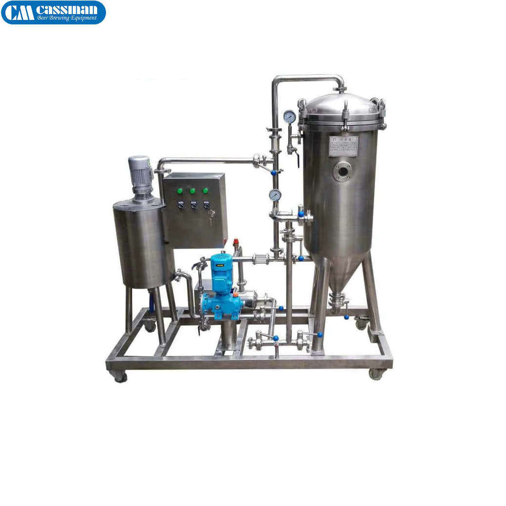 7000L/h kieselguhr filter beer Candle filter DE filter use diatomaceous earth 250L Buffer tank and Beer flow meter