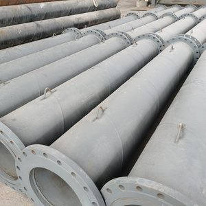 cast basalt lined steel pipe  wear resistant piping