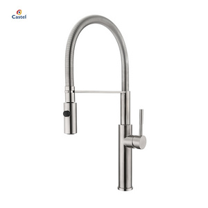 Stainless Steel Kitchen Sink Faucet With Pull Out Sprayer And Swivel Flexible Silicone Tube Pull Out Kitchen Faucet