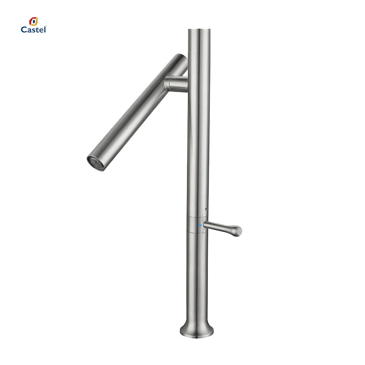 Kitchen Faucet 304 Stainless Steel Mixer Water Cold &hot Single Handle 360 Rotation Ceramic Valve Core