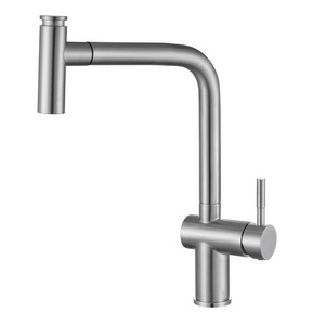 Customized Stainless Steel Faucet Hot And Cold Mixer Kitchen Tap Pull Down Solid Spring Loaded Sprayer Single Handle