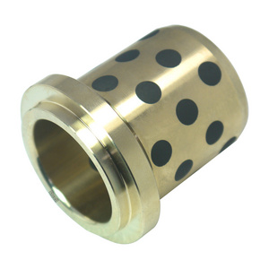 Casting Flange Brass Bushings,China Bronze Bearing With Graphite 30 40 50 60 Self-lubricating Plain Compact Flanged Bush