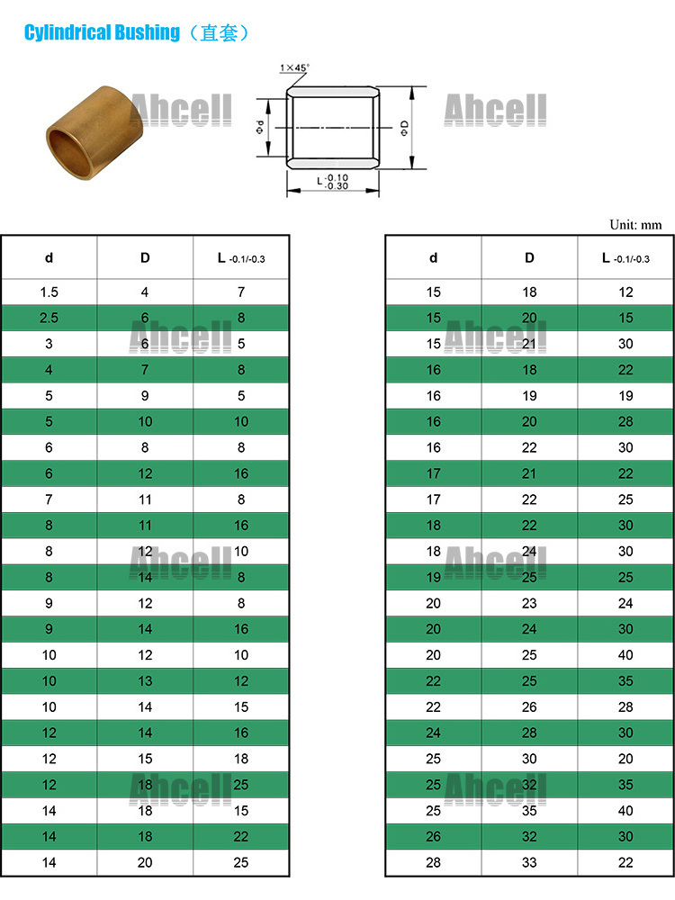 6x10x10mm 6mm SINT oil Sintering Bronze Bushing Sleeve Copper Alloy Bearing Brass Cylinder Motor Plain Bush