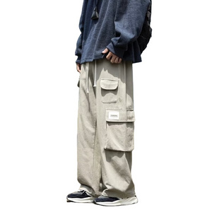 2022 Quality Wholesale men wide leg pants Baggy cargo pants men Cheap khaki men cargo work pants