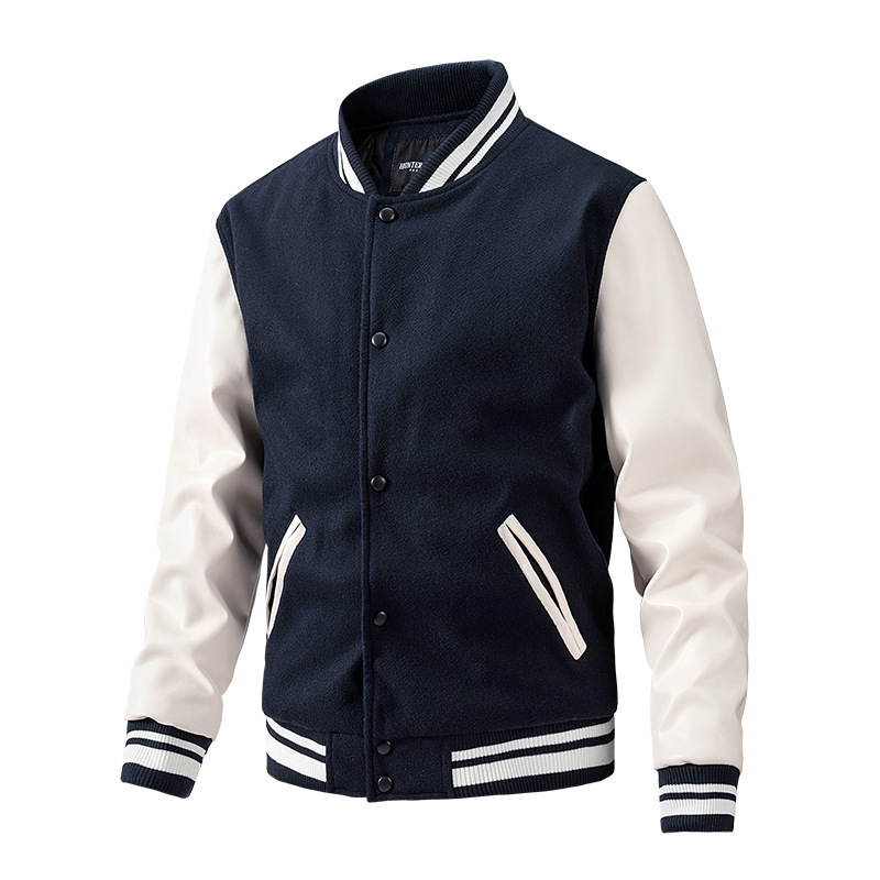 2024 Blank plus size plain man jackets Wholesale man custom jacket embroidery DTG Custom logo varsity jacket men