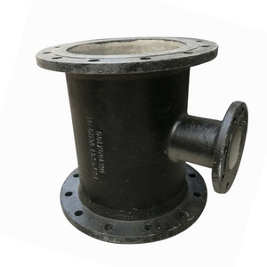 Wide range flexibility metal coupled ductile iron steel pipe tee flange joint