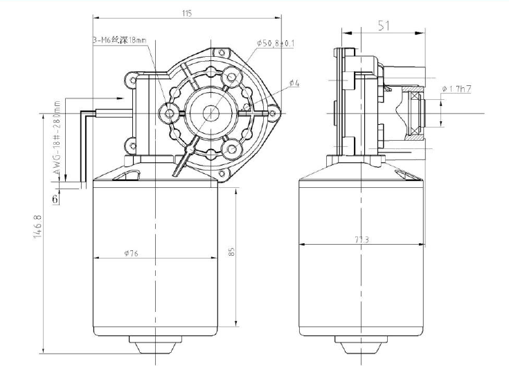 DC Worm Gear Motor Permanent Magnet Brush Motor 220V For Feed Mixing Machinery