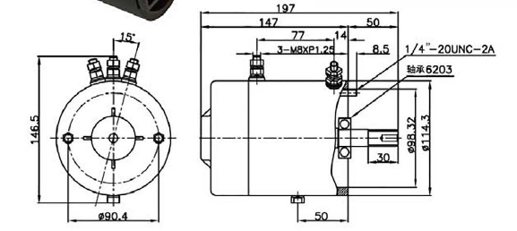 Winch Motor 24 Volt DC Brush Electric Motor for ATV & UTV