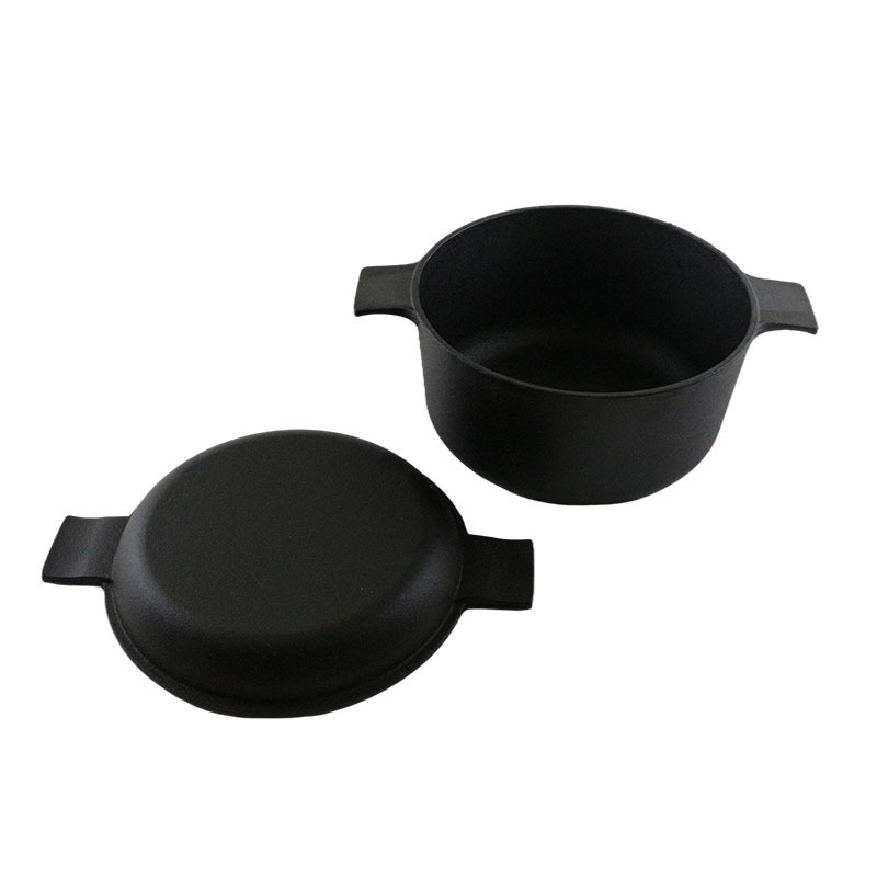 pre-seasoned cast iron Double sided used dutch oven casserole and combo cooker