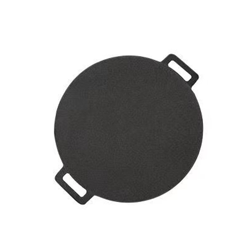 Outdoor camping round barbecue plate Korean griddle grill pan BBQ supplies cast iron grill pan