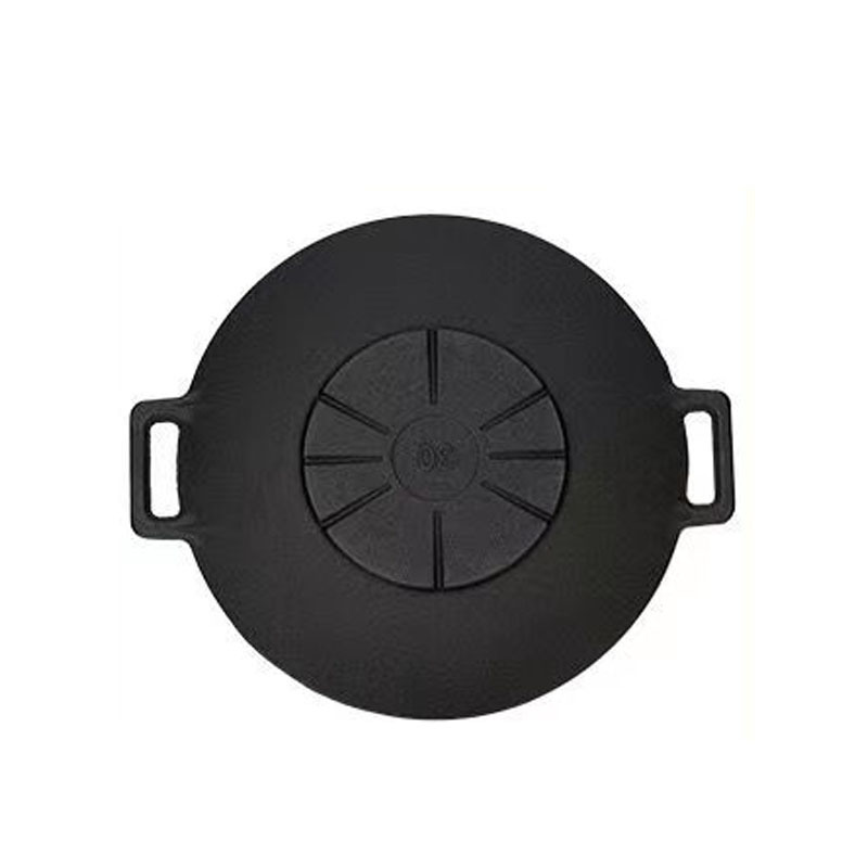 Outdoor camping round barbecue plate Korean griddle grill pan BBQ supplies cast iron grill pan