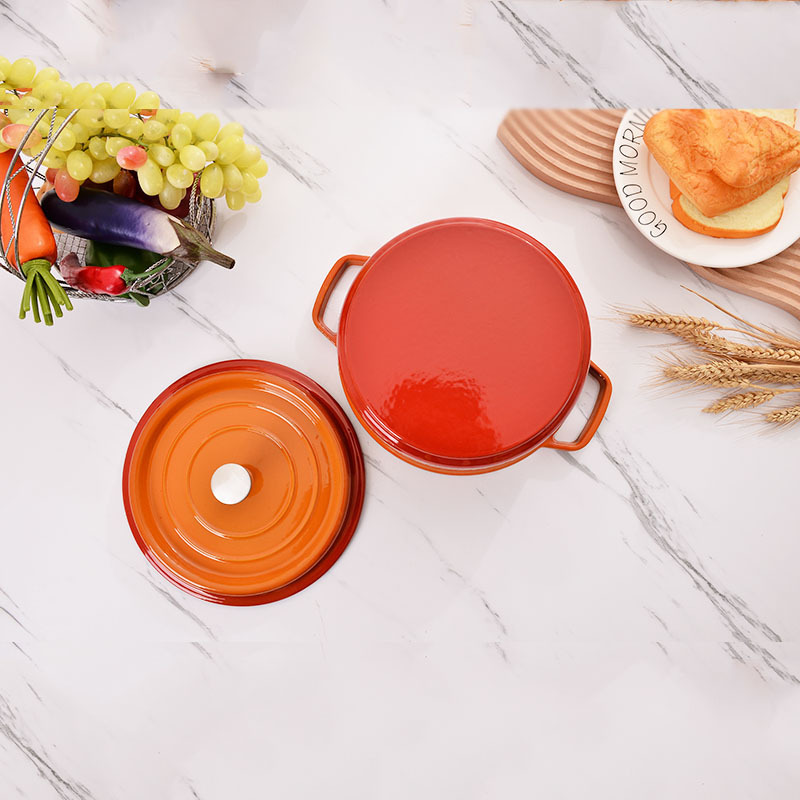 Casserole Non Stick Enamel Cookware Cast Factory Direct Sale Cast Iron Modern Round Home Hotel Restaurant Outdoor Cooking 24cm