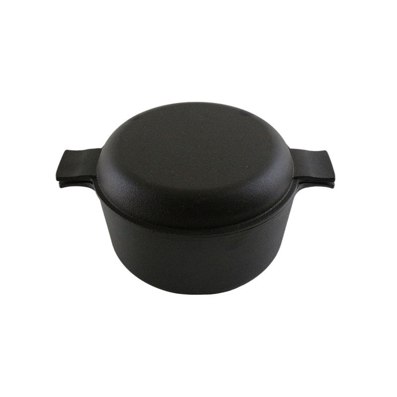 pre-seasoned cast iron Double sided used dutch oven casserole and combo cooker