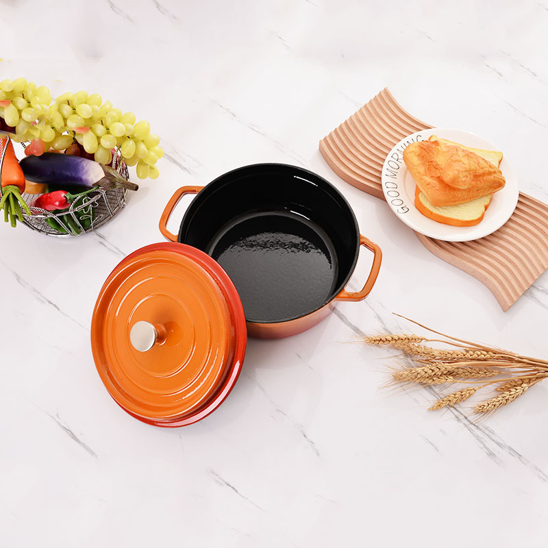 Casserole Non Stick Enamel Cookware Cast Factory Direct Sale Cast Iron Modern Round Home Hotel Restaurant Outdoor Cooking 24cm