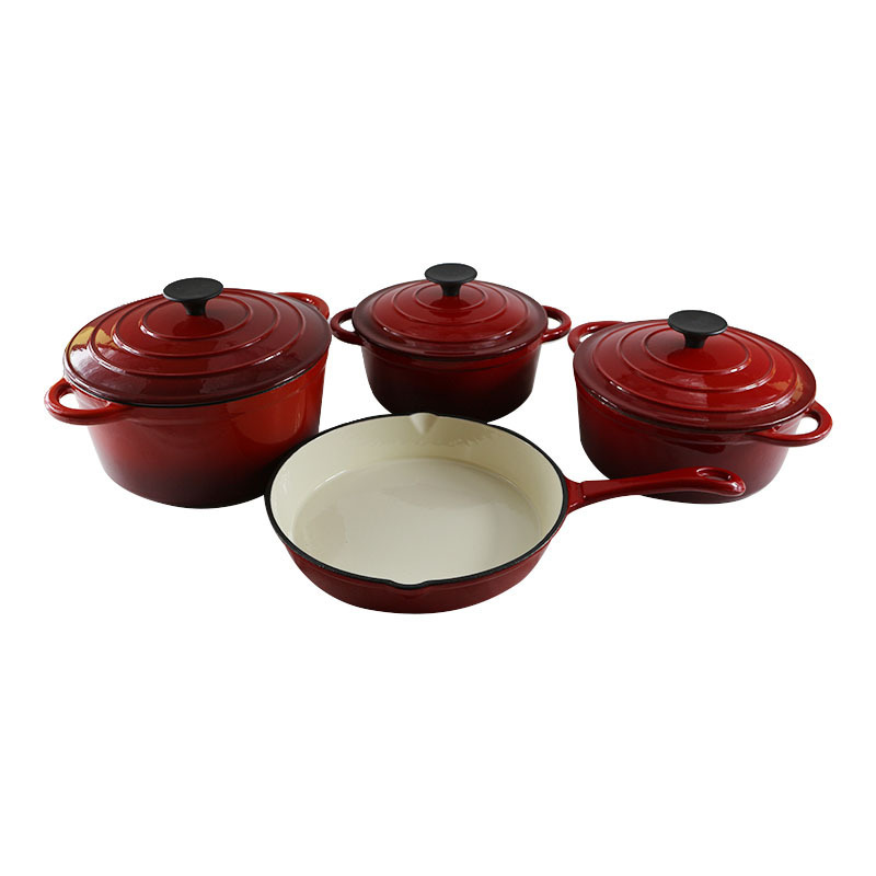 hot sales wholesale kitchen cooking pot cast iron enamel cookware set