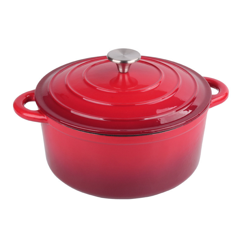 Wholesale Non Stick 3 Pcs of Kitchen Utensils Cast Iron Enamel Casseroles Soup & Stock Pots Round Seafood Pot Combination