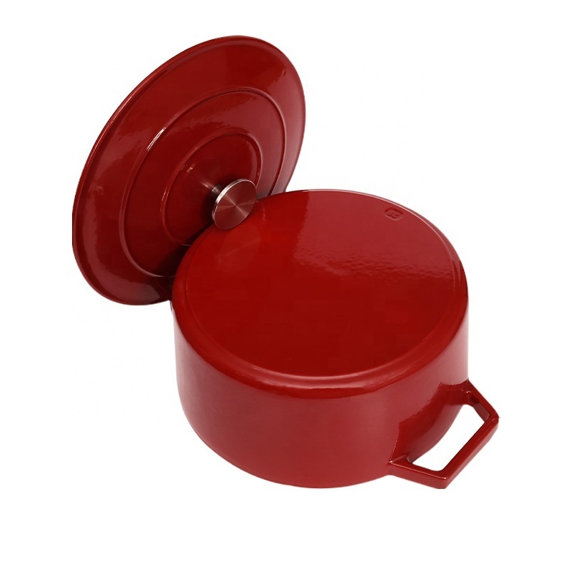 Casserole with Lid and Handle Round Saucepot Cookware Set Enamel Colored Cast Iron CLASSIC Soup & Stock Pots Sustainable