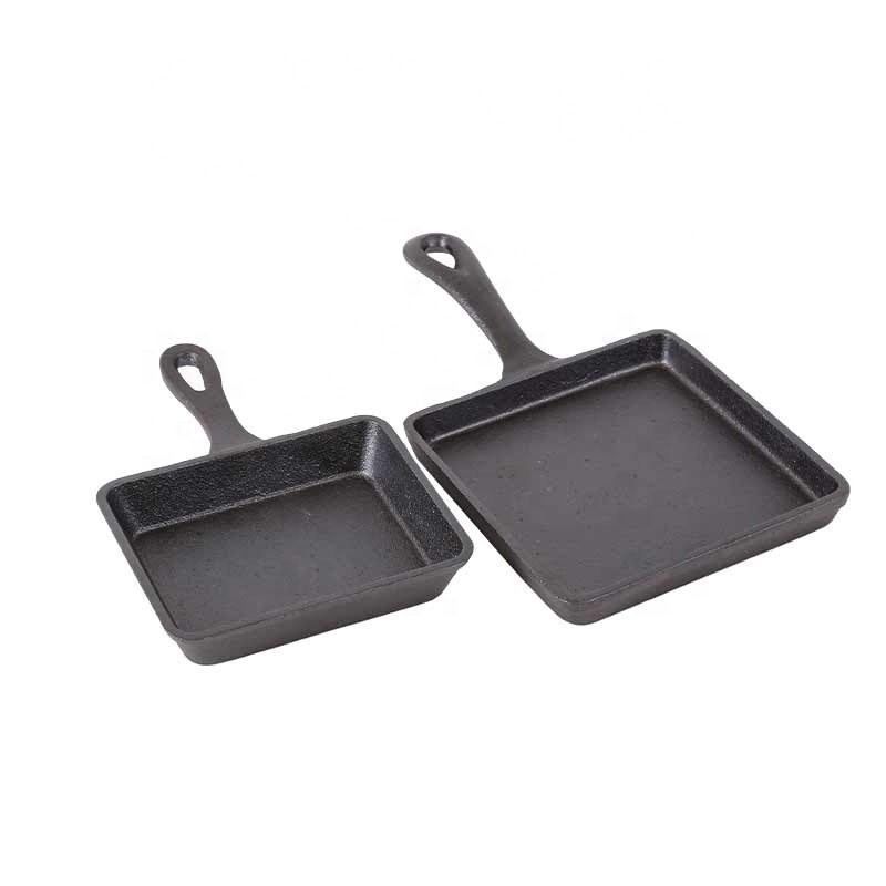 Square Shape Mini Cast Iron Fry Pan/Mini Cast Iron Skillet egg steak pan