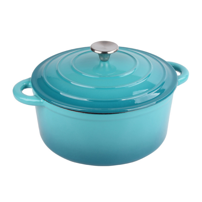 Wholesale Non Stick 3 Pcs of Kitchen Utensils Cast Iron Enamel Casseroles Soup & Stock Pots Round Seafood Pot Combination