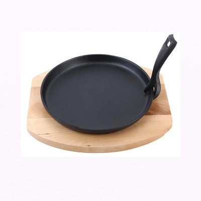 Popular Mini Cast Iron Round Frying Pan Small Grill Pan Non-Stick Hot oil Pan Household Flat Egg Sizzler with Movable Handle