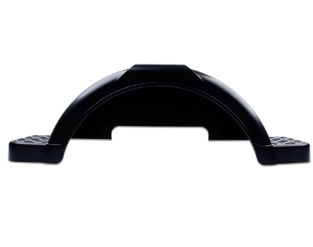 Single Axle Trailer Fenders with Top and Side Steps - Black Plastic - 14