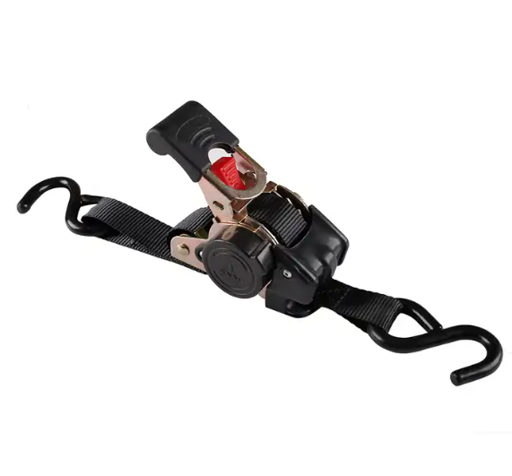 S hook auto retractable ratchet tie down straps