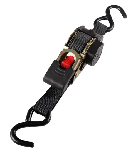 S hook auto retractable ratchet tie down straps