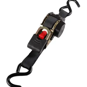 S hook auto retractable ratchet tie down straps