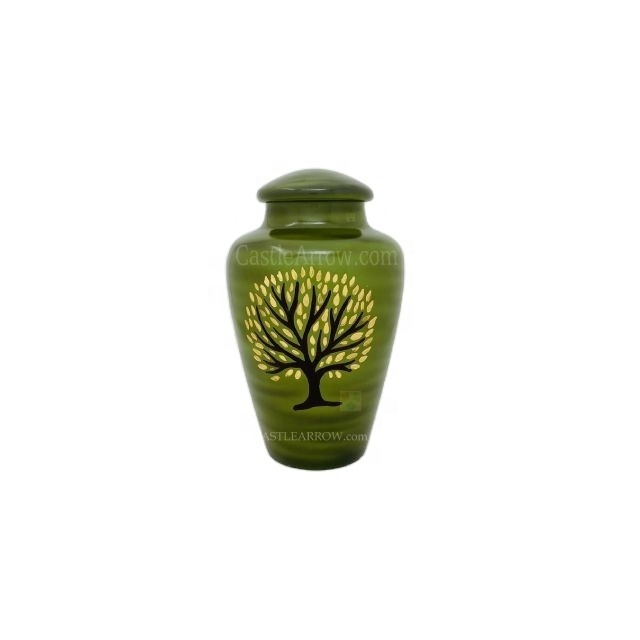 Wholesale brass urns  green color cremation urns for funeral  Antique Brass Cremation Urns