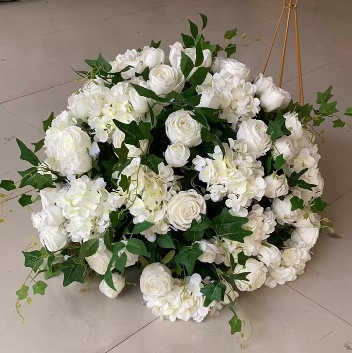 D-FR001 table wedding flower ball centerpiece white roses artificial flower ball wedding centerpieces