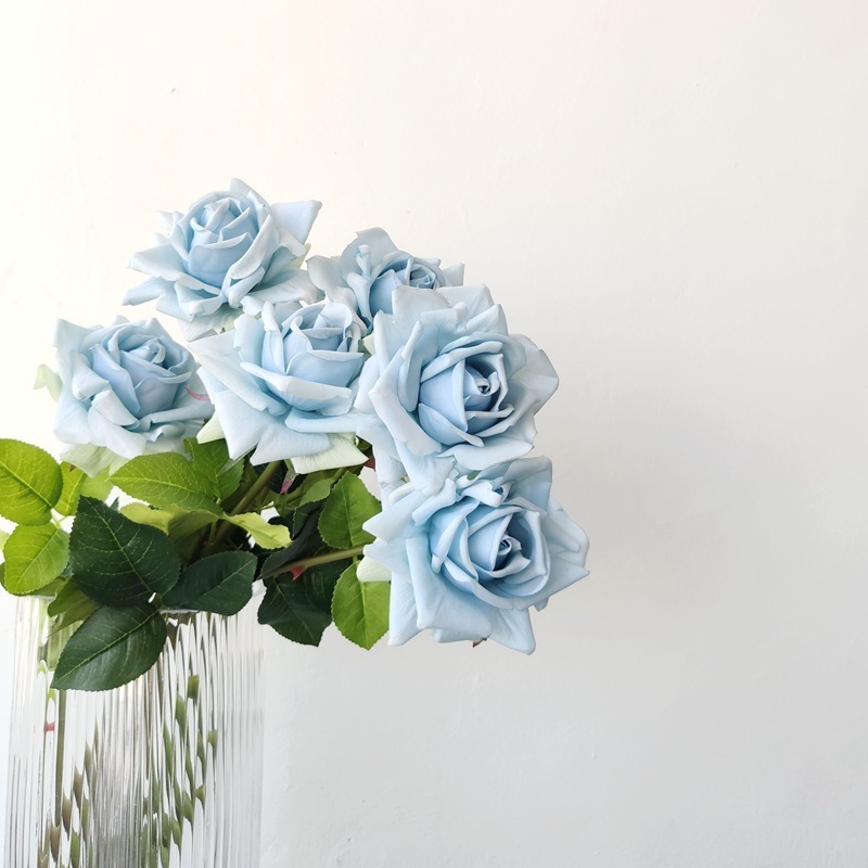 O-X304 Wholesale White Pink Red Real Touch Roses Home Wedding Decor High Quality Large Real Touch Artificial Flowers Blue Roses