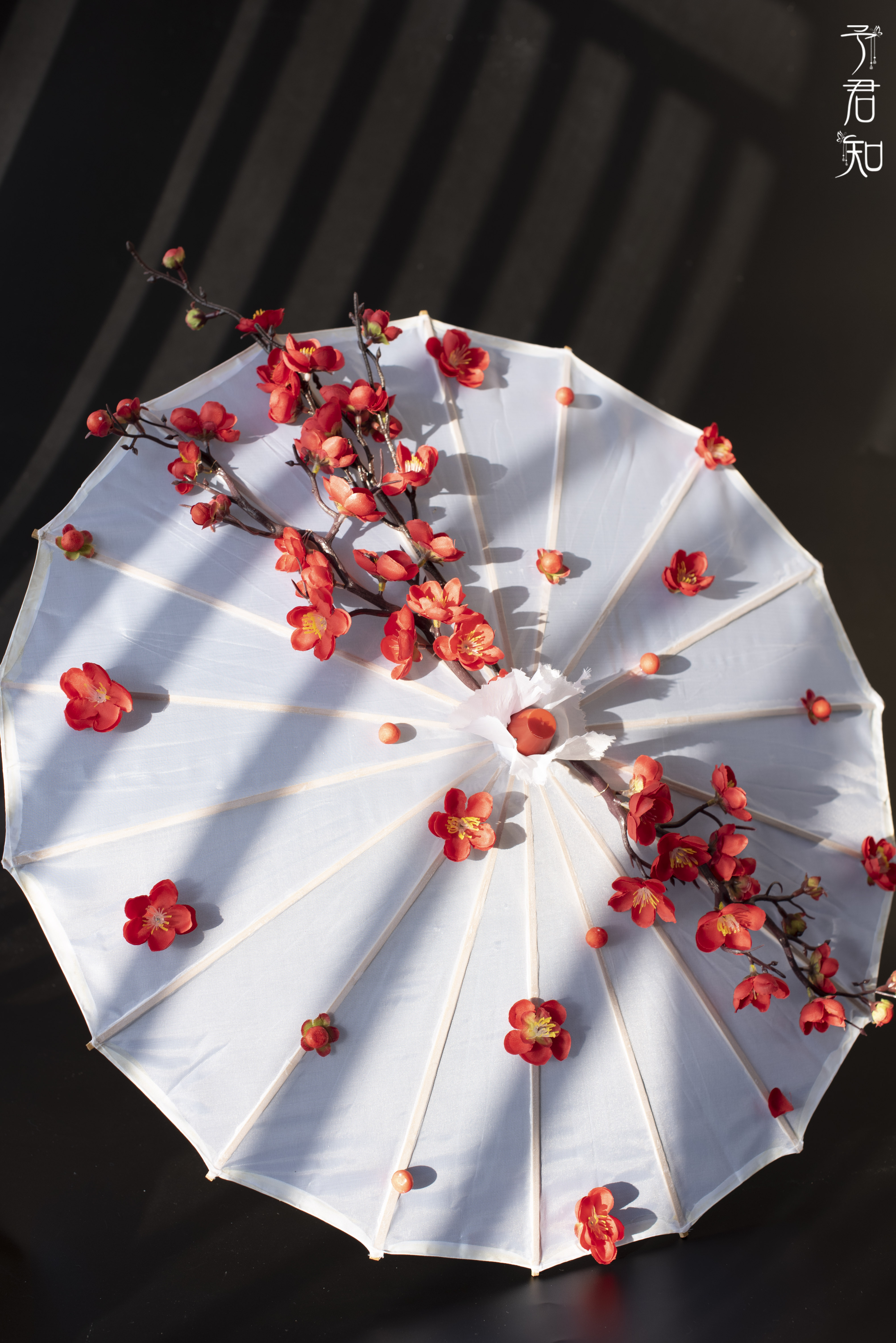 C-FU001 Wedding decor Artificial Bridal Umbrella silk Flower Girl Parasol Fake Bridal Floral flower Umbrella For Wedding decor