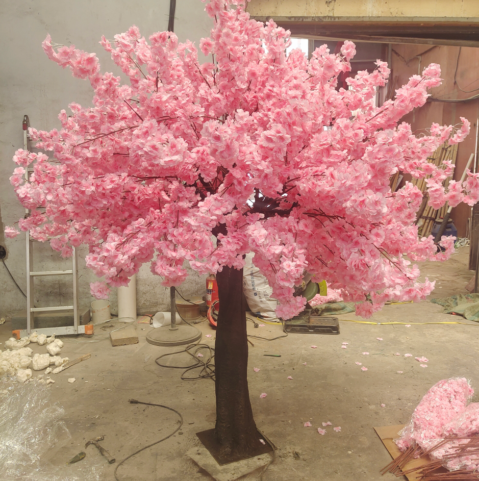 D-CT001 customized big artificial cherry blossom plant faux silk pink white Cherry Blossom Tree for Wedding Decoration