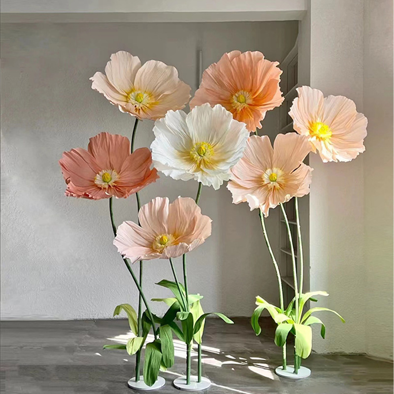 D-BF001 Wholesale wedding white Giant Flower Decoration Giant Artificial Flower Wedding Shop Store Display Giant Paper Flowers