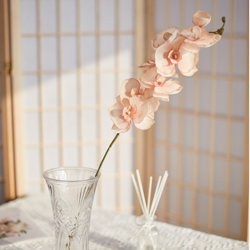 M551 White pink silk vision dendrobium phalaenopsis stem butterfly orchid plants artificial flowers for home wedding decor