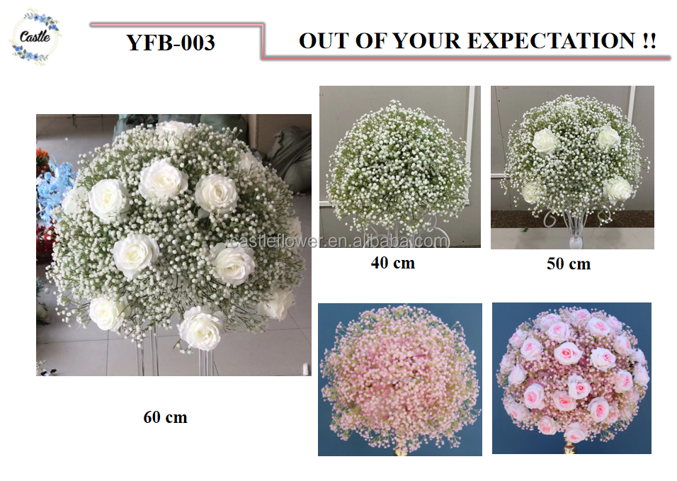 Y-I003 OEM Wedding Flower Ball Arrangement Handmade Wedding Centerpiece Artificial Red White Rose Flower Balls