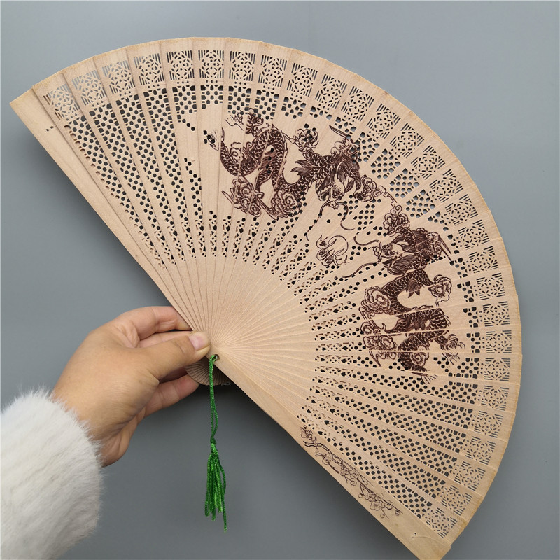 O-F002 Wholesale wooden hand fan Chinese Aromatic Wood Folding Hand Fans Elegant Wedding Holiday Gifts Bamboo Hand Fan