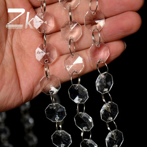 Y-Q012 Wholesale Crystal Clear Octagon Bead Garland Crystal Pendants Strand Arch Crystal Beaded Curtain For Wedding Decoration