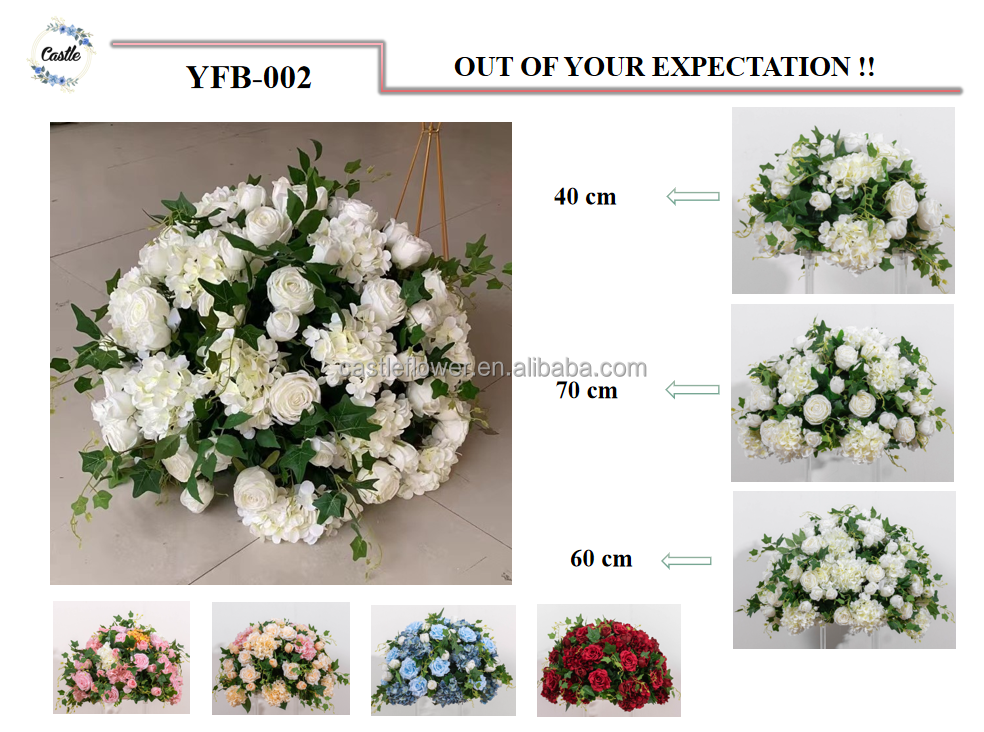 Y-I003 OEM Wedding Flower Ball Arrangement Handmade Wedding Centerpiece Artificial Red White Rose Flower Balls