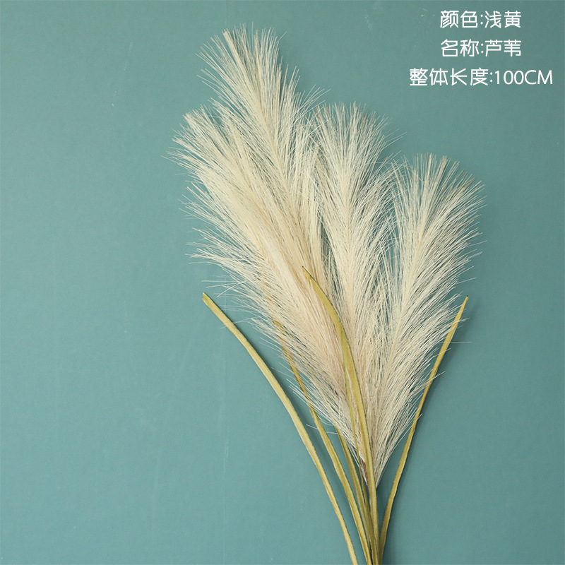 D-PA01 large faux white black orange  pampas grass artificial For wedding Decoration