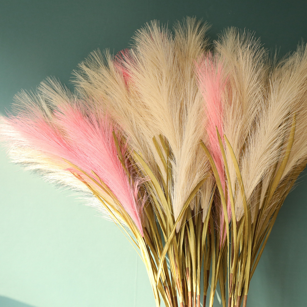 D-PA01 large faux white black orange  pampas grass artificial For wedding Decoration