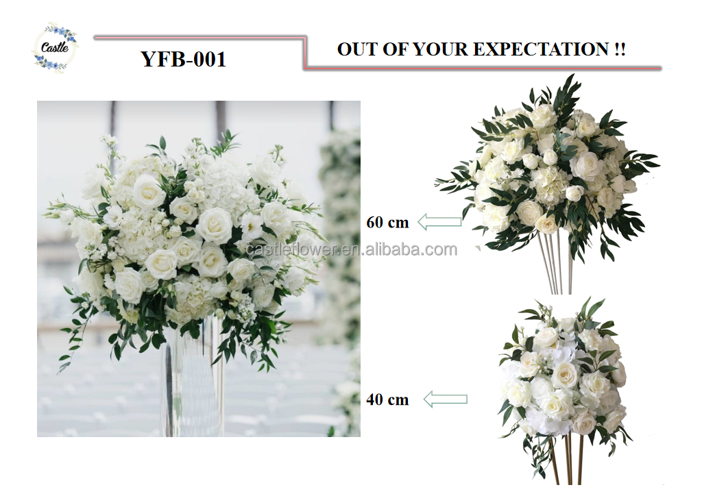 Y-I003 OEM Wedding Flower Ball Arrangement Handmade Wedding Centerpiece Artificial Red White Rose Flower Balls