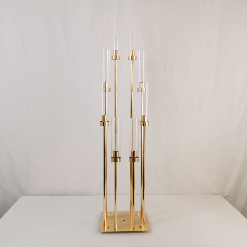 C-CDS006-2  Wholesale New Gold Candelabra Centerpieces 8 arms Metal Candle Holders For Wedding event decoration