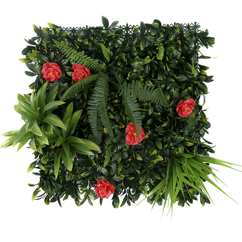 C-APW023 Wholesale Outdoor Decorative Artificial Green boxwood hedge moss Grass Wall panel for Garden home Decoration