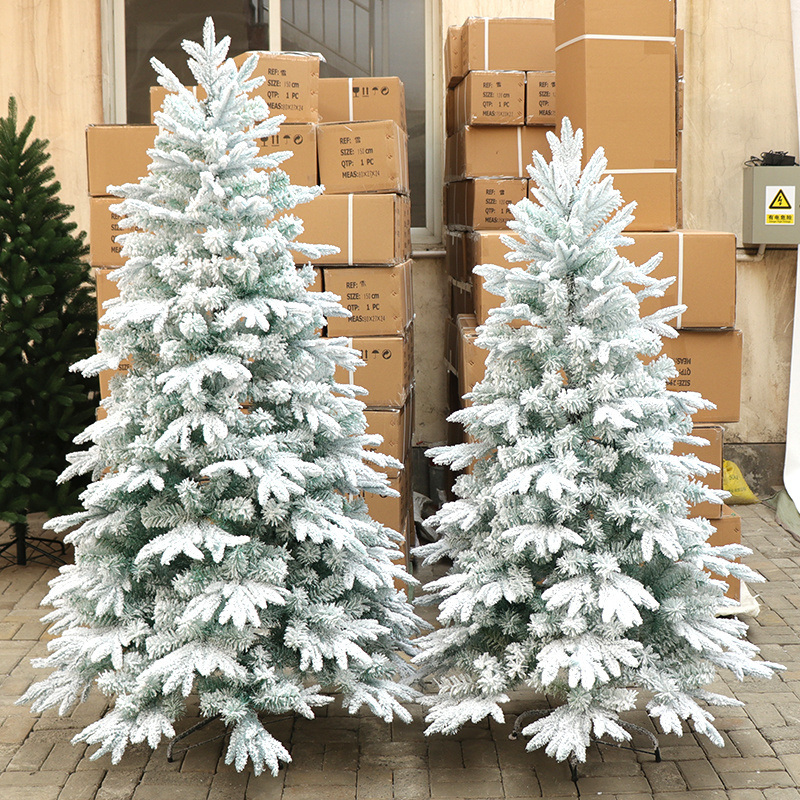 Y-S010 Wholesale Home Christmas Decoration 180CM 350cm Snow Christmas Tree Artificial PVC and PE Christmas Tree with snow