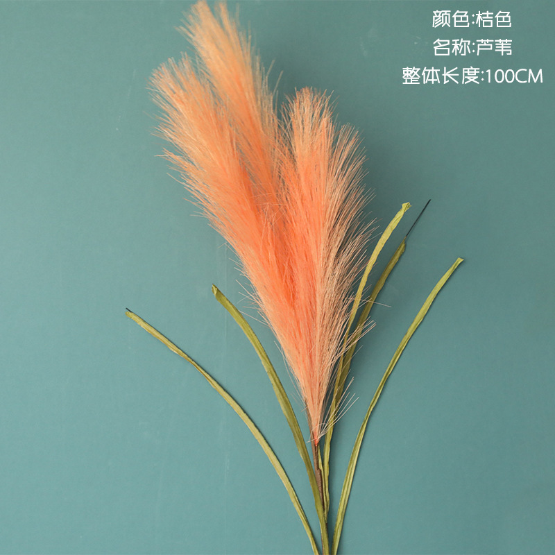 D-PA01 large faux white black orange  pampas grass artificial For wedding Decoration